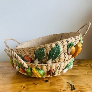 Vintage Straw Kitchen Baskets